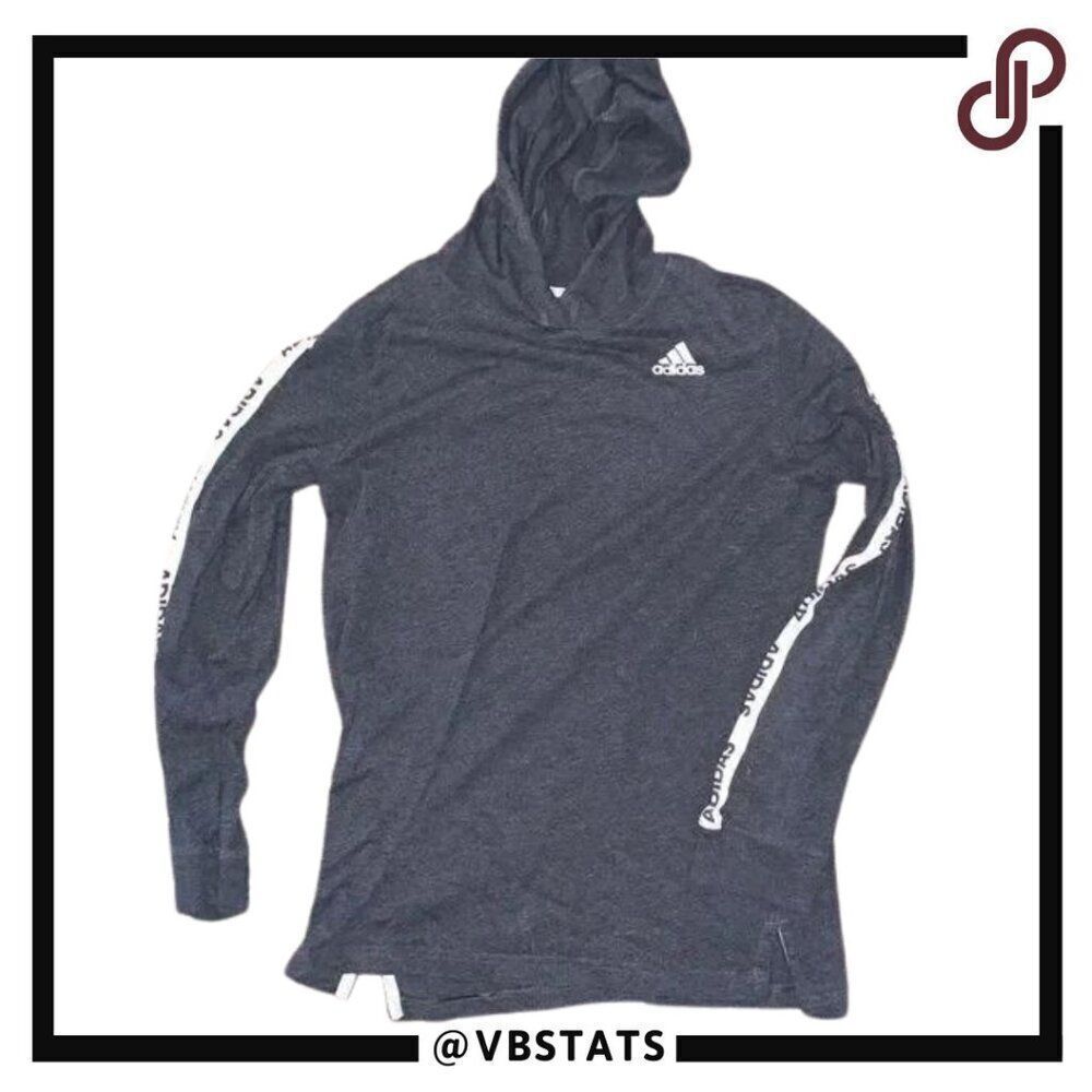 Youth Large Adidas Gray-White LS Hoodie